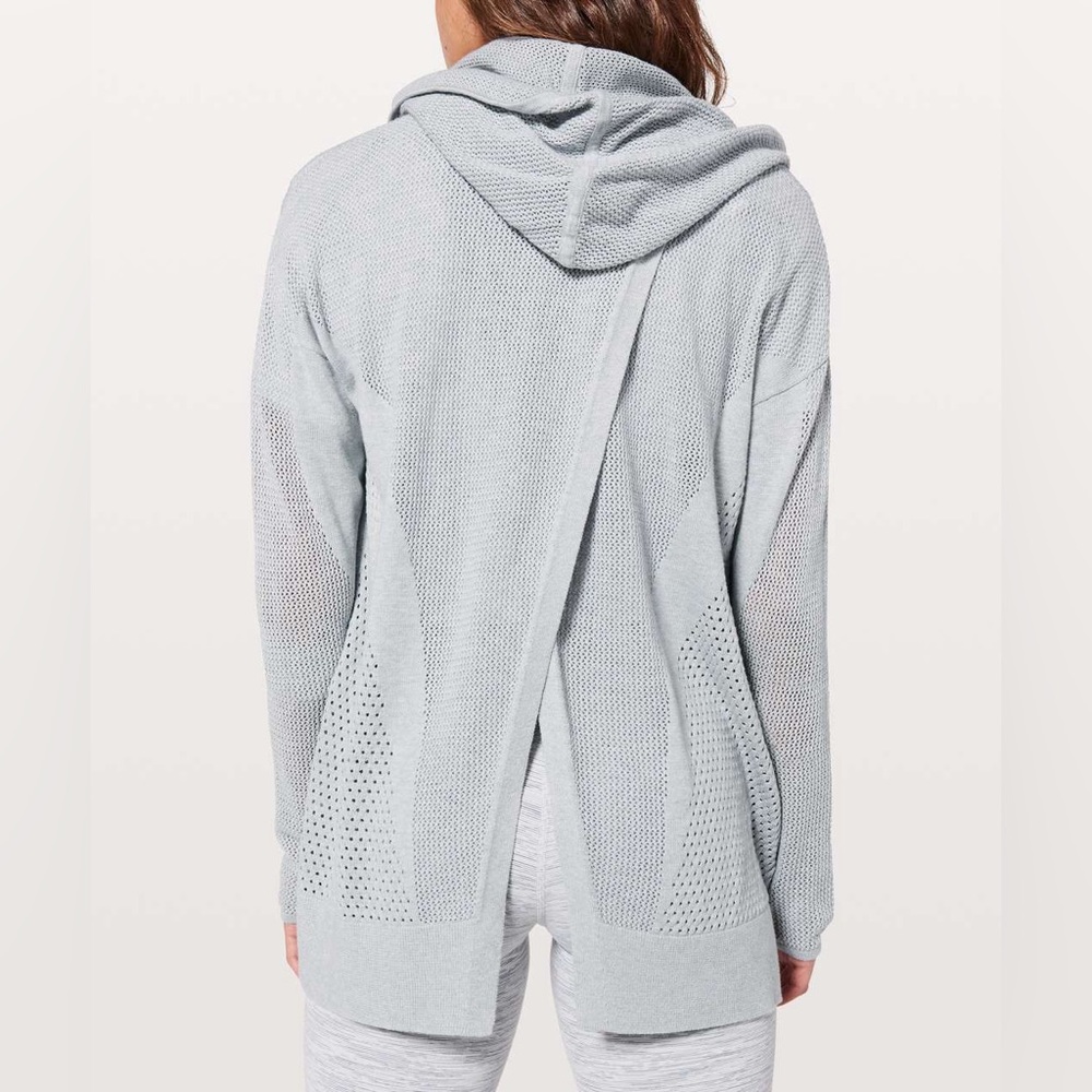 lululemon athletica Light Gray Knit Open-Back Hoodie